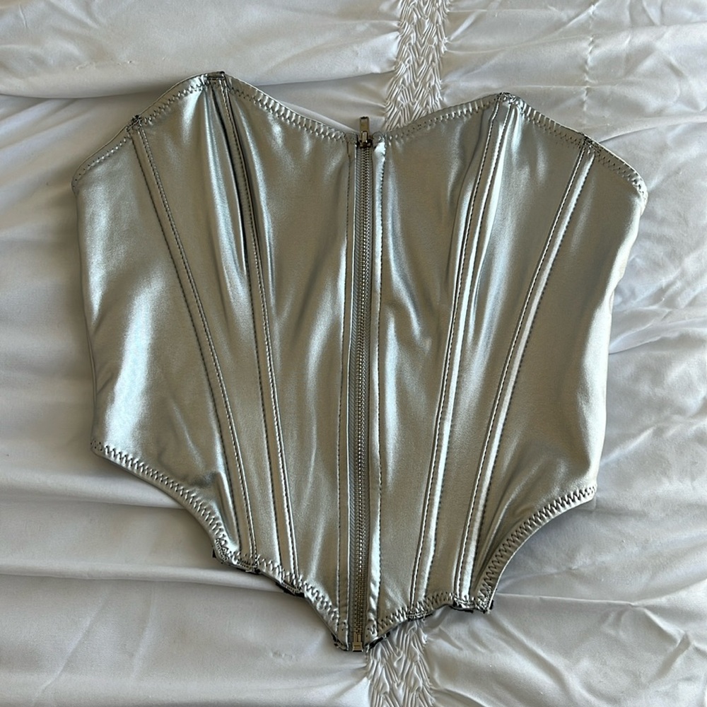 Silver corset top